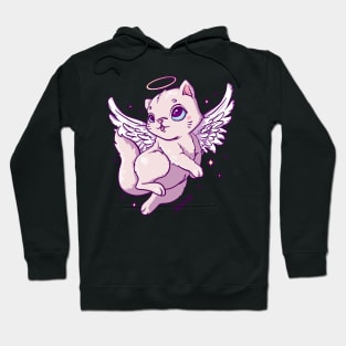 Cute celestial angel cat with wings Hoodie